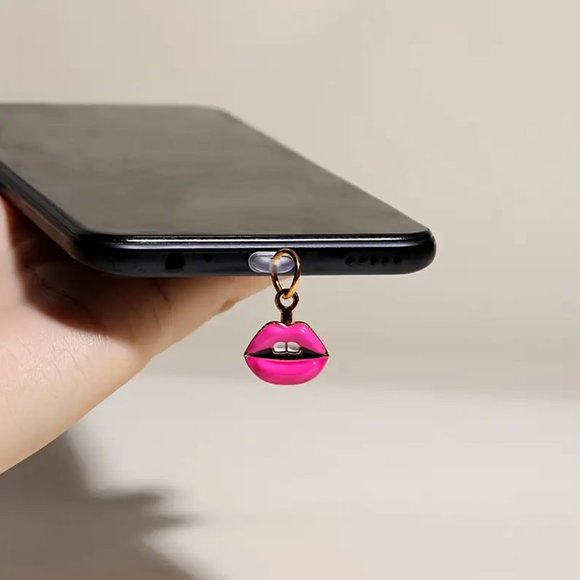 Other - Super Cute Pink Lips For Apple iPhone • Dust Plug